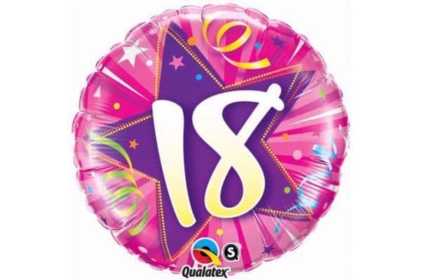 18TH BIRTHDAY PINK SHINING STAR BALLOON