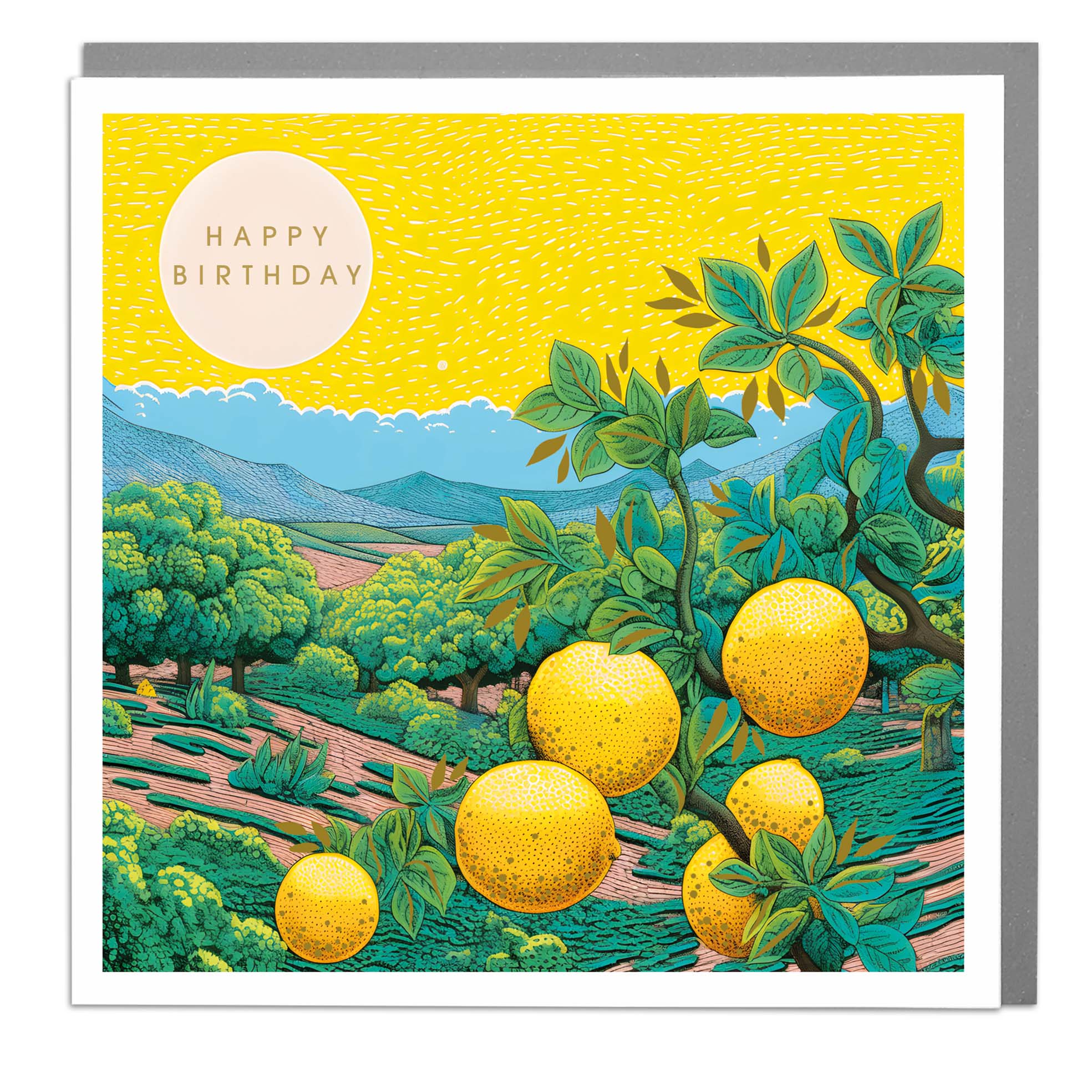 Lemon Grove Happy Birthday Card by Lola Design