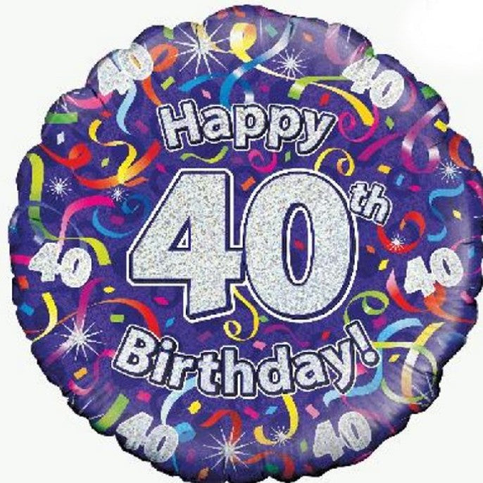 40TH BIRTHDAY STREAMER BALLOON