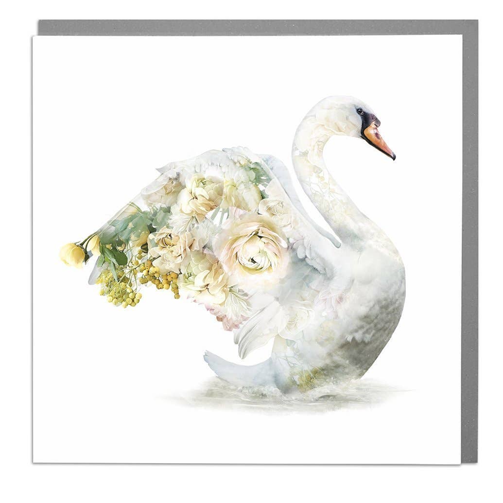 Wildlife Botanical Swan Card by Lola Design