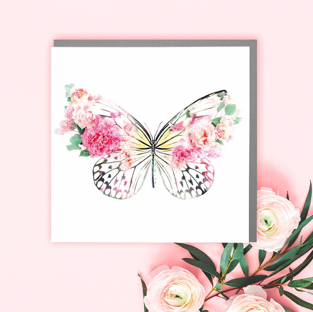 Pink Butterfly Card by Lola Design