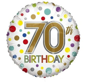 70TH BIRTHDAY DOT BALLOON
