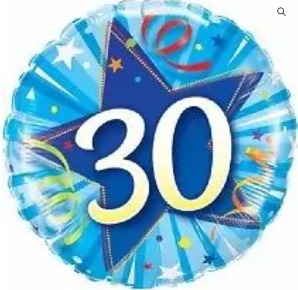 30 BURSTING BLUE STAR BALLOON
