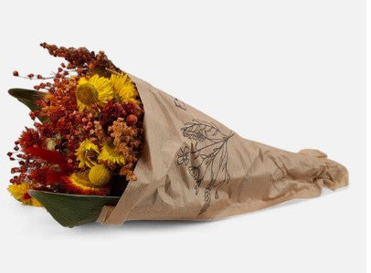 DARK ORANGE DRIED FLOWER BOUQUET