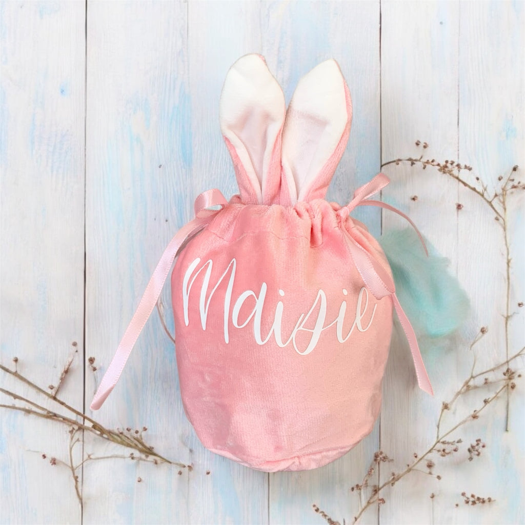 Bunny Ear personalised velvet pouch