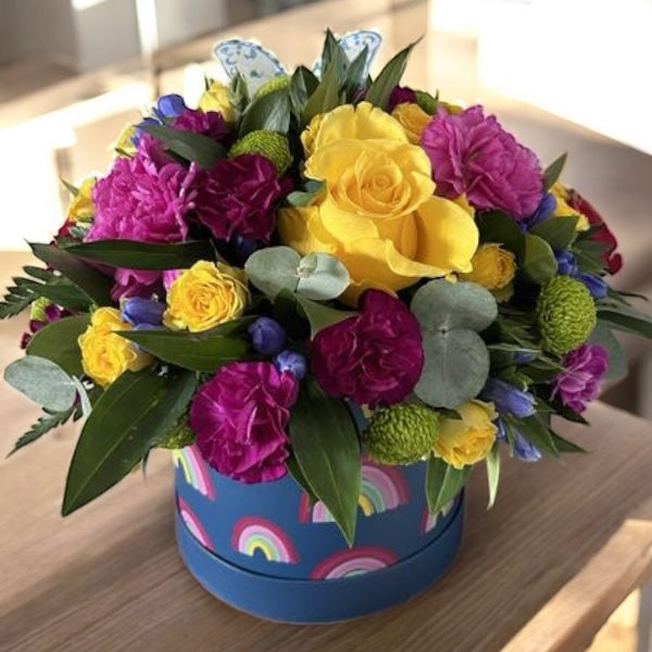Florist Choice Rainbow Hat Box