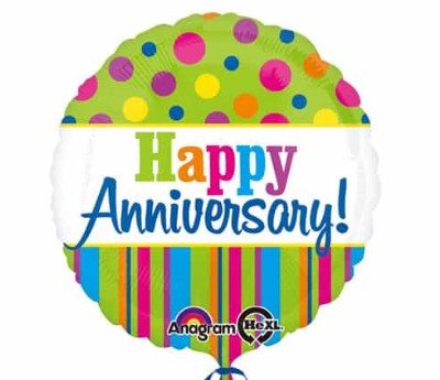 HAPPY ANNIVERSARY GREEN BALLOON