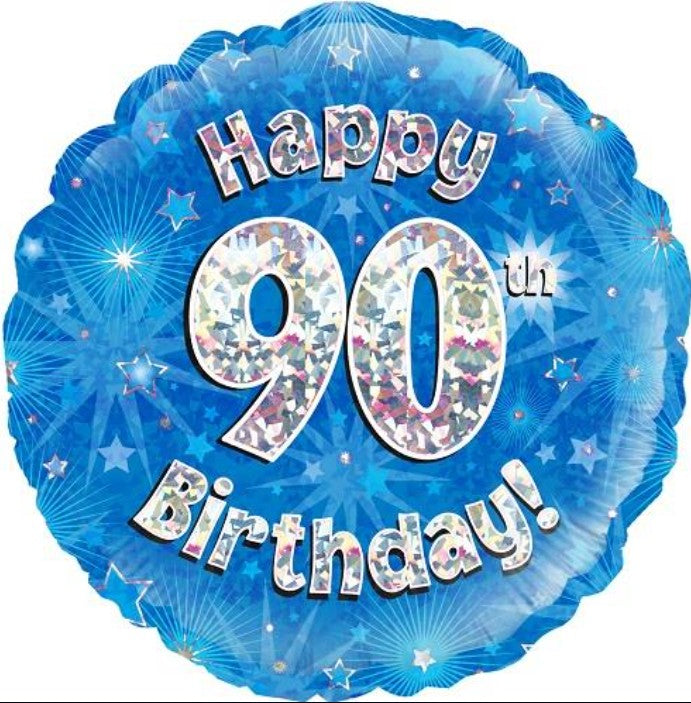 90TH BIRTHDAY BLUE FOIL BALLOON