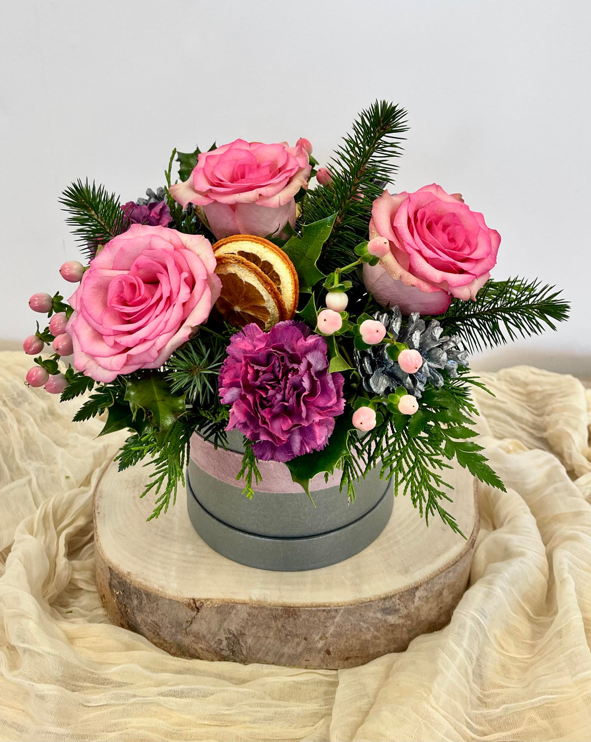 Sugar Plum Christmas Hat Box