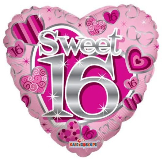 SWEET 16 PINK HEART BALLOON