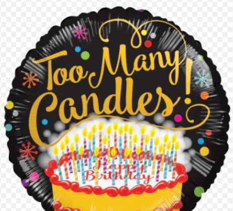 TOO MANY CANDLES FOIL BALLOON