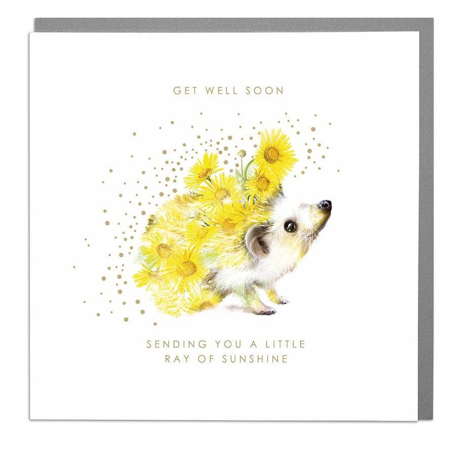 Hedgehog Sending You A Little Ray Of Sunshine Get Well Soon Card by Lola Design